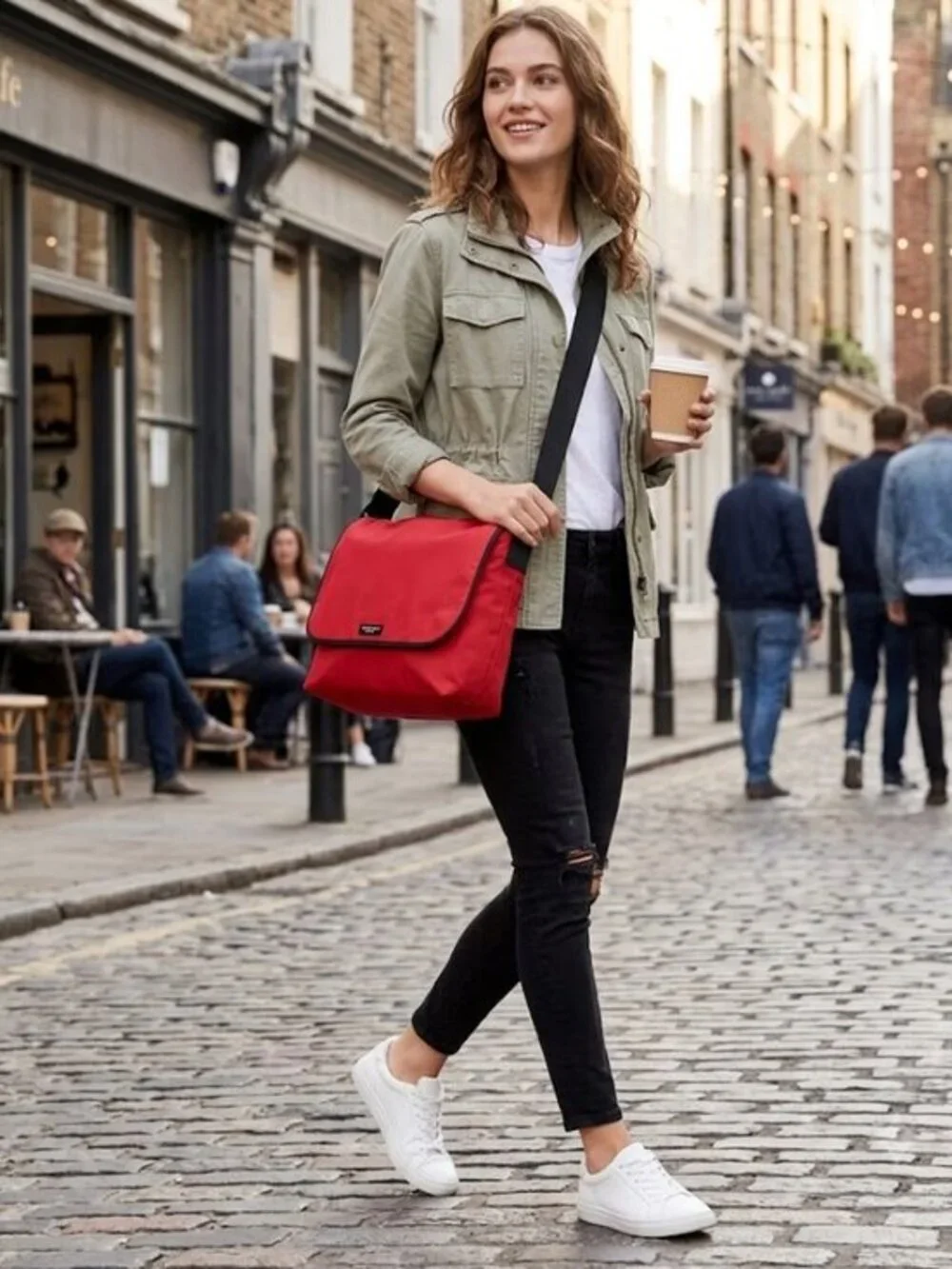 EUC Kate Spade New York Red Nylon Large Messenger Laptop Work Bag